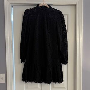 J. Crew Black Long Sleeve Lace Dress